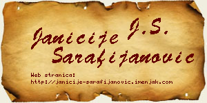 Janićije Sarafijanović vizit kartica